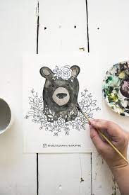 Free printable coloring pages and connect the dot pages for kids. Free Watercolor Adult Coloring Book Printable Sheets Woodland Forest Animals Part 1 Fox Bear Squirrel Badger We Lived Happily Ever After