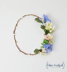 Silk Flower Crown Blue Pink Ivory Green Hydrangea Freesia Boho Flower Crown Wedding Flower Cr Flower Crown Wedding Silk Flower Crown Boho Flower Crown