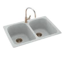 Bathroom updates often mean installing a new vanity top. Swan Dual Mount 33 Solid Surface Double Bowl Kitchen Sink At Menards