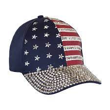 10 99 And Free Shipping Usa Bling Baseball Cap Sparkle Rhinestone American Flag Hat Adjustable Size Clothing Amazon C American Flag Hat Hats American Flag