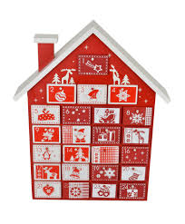 Sass Belle Red And White House Advent Calendar Wooden House Advent Calendar Red White Christmas Advent House