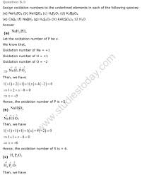 Assign oxidation numbers to all elements in the reaction. Ncert Class 11 Solutions Redox Reactions
