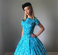 1950s Vintage New Look Blue Floral Dress - Etsy