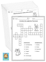 German English Crossword Puzzles This Set Has 4 Different Crossword Puzzles With English Words That Students Have To German Words German English English Words