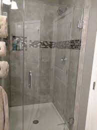 New Shower With New Acrylic Base And 3 8 Inch Glass Door Shower Stall Bathroom Remodel Shower Lake House Bathroom