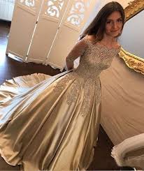 Off Shoulder Black And Gold Ball Gown Ball Gown Long Sleeves Lace Prom Dress Off Shoulder Long Sleeves Gold Party Dress Full Sleeve Prom Dress Prom Dresses With Sleeves Prom Dresses Ball Gown