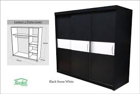 Lemari pakaian minimalis 3 pintu sliding atau geser cat duco putih model hiasan lukisan vintage elegan dan cantik untuk desain dekorasi kamar tidur rumah impian anda. Jual Lemari Pakaian Sliding Door 3 Pintu Hitam Strip Putih Limited Di Lapak Iben Q Bukalapak