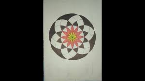 The flower of life is a sacred symbol that has been found in almost every culture that has ever existed. Geometric Design Drawing Flower How To Draw Flower In Circle Rangoli Youtube