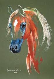 Chestnut Arabian Horse By Paulina Stasikowska Horse Art Print Horses Horse Painting