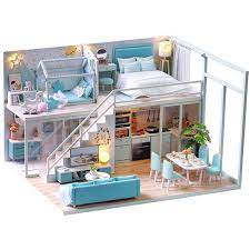 Cutebee Diy Dollhouse Wooden Doll Houses Miniature Doll House Furniture Kit Casa Music Led Toys For Children Bi Sims 4 House Design Sims House Sims House Plans