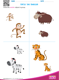 Circle The Smaller Preschool Activities Toddler Kids Worksheets Preschool Preschool Worksheets