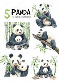 Panda Watercolor Animal Clipart Bamboo Forest Baby Panda Etsy In 2021 Panda Illustration Animal Clipart Watercolor Animals