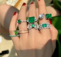 Green Nano Gemstone 925 Sterling Silver Jewelry Ring for Lady