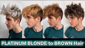 From Platinum Blonde To Brown Hair Guy Tang Hair Blonde To Brown Hair Platinum Blonde