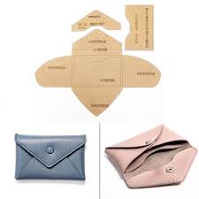 Diy En Cuir Carte Sac Porte Monnaie A Coudre Motif Dur Kraft Papier Stencil Modele 110x70mm Diy En Cuir Patron Sac Cuir Motif De Couture