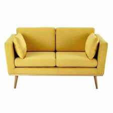 2 Seater Fabric Sofa In Yellow Timeo Sofa Gelb Sofa Sofa Stoff