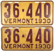 Black And Yellow California License Plate Frame 1930 Vermont License Plates License Plate License Plates For Sale Car License Plates