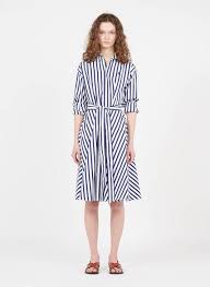 Robe polo ralph lauren femme. Robe Midi Col Classique Rayee En Coton 970a Navy White Polo Ralph Lauren Femme Place Des Tendances