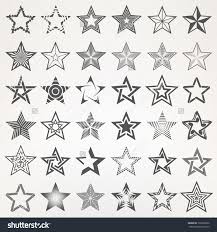 Image Shutterstock Com Z Stock Vector Pentagonal Five Point Star Collection Of Thirty Six Emblem Icon Design Star Tattoos Star Tattoo Designs Body Art Tattoos