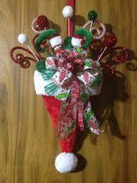 Christmas Santa Hat Door Hanger Etsy Santa Hat Door Hanger Christmas Wreaths Diy Christmas Wreaths