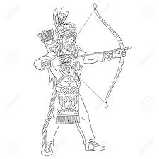 Native americans are referred to as native americans or often referred to as american indians, or indians. Colouring Page Cute Cartoon Native American Indian Man Aiming Royalty Free Cliparts Vectors And Stock Illustration Image 133814719