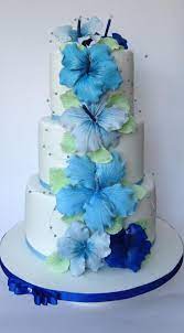 Hibiscus Wedding Cake Floral Cake Wedding Cakes Blue Cake Decorating