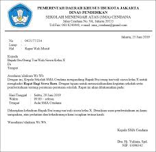 Departemen pendidikan dan kebudayaan sma negeri 60 kota bandung jalan asem jawa no. 16 Contoh Surat Undangan Rapat Perusahaan Sekolah Dll Contoh Surat