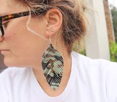 Extra Large Gold Leather Earrings