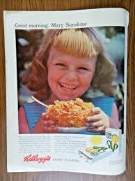 1956 Kellogg's Corn Flakes Ad Good Morning Mary Sunshine