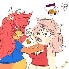 2 Fat bitches fighting over food by deduo -- Fur Affinity [dot] net