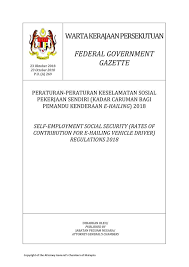 For more information and source, see on this link : Perkeso Socso On Twitter Perkongsian Peraturan Peraturan Keselamatan Pekerjaan Sendiri Kadar Caruman Bagi Pemandu E Hailing 2018 Perkesoprihatin Perkesomemayungianda Https T Co Qx8j67zxtq