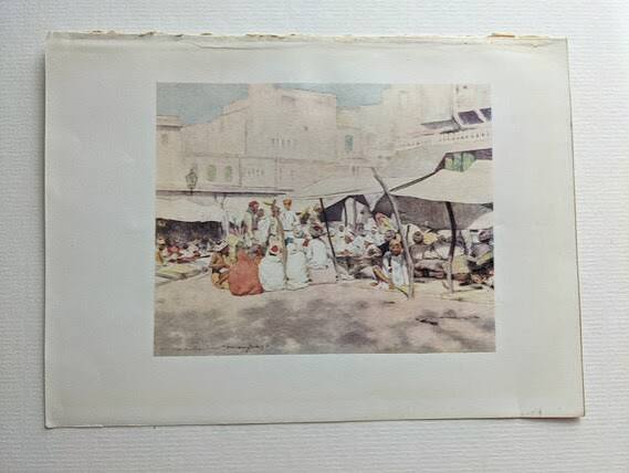 1905 In The Market-Place, Jaipur Vintage Print - Antique - Town, City & Village life in India
