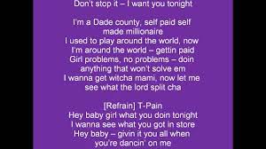 Pitbull Hey Baby Drop It To The Floor Clip Parole Lyrics Youtube