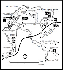 Route 9w for 8.1 miles to a parking area on the right at a sharp bend in the road. Lake Crescent Area Brochure Olympic National Park U S National Park Service