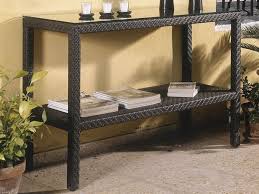 2021 vintage console table, sofa table with 2 mesh shelves, 3 adjustable heights, hallway table 40 x 13.8 x 31.5 inches. Hospitality Rattan Outdoor Soho Java Brown Wicker 47 W X 18 D Rectangular Glass Top Console Table 903 9226 Jbp Gl