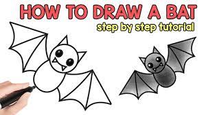 For more awesome bat projects, take a look at this halloween art project with 3d paper bats. How To Draw A Bat Easy Step By Step Drawing Tutorial Youtube