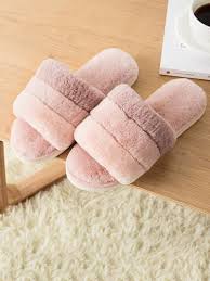 Open Toe Fluffy Slippersfor Women Romwe Chinelos Fofos Sapatos De Perolas Padrao Chinelo De Croche