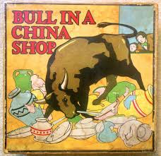 Antique 1906 Milton Bradley - BULL IN A CHINA SHOP Spinning Top Game -  Complete for sale online
