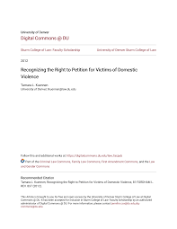 Recognizing the Right to Petition for Victims of Domestic Violence