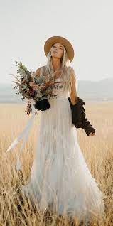 Western Feminine Wedding Dress Aesthetic Rustic Wedding Dresses Brides Wedding Dress Casual Wedding Dress