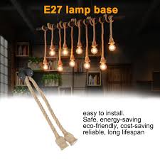 Hanging light fixtures can be very chic and very stylish and they're not just for the dining room or kitchen. Bulb Holder Rope 1m E27 Led Pendant Light Cord Electric Wire Diy Pendant Decorative Bulb Hemp Rope Cord With 6 Holder For Living Room Restaurant Hanging Lamp Rope 85 265v Mimbarschool Com Ng