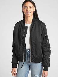 Classic Bomber Jacket Sleeves Banded Long Jacket Outfit Women Black Bomber Jacket Outfit Bomber Jacket