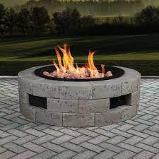 These modular stone fire pit kits are offered with a propane or natural gas insert. Bond Mfg Z66926 White Stone Propane Firepit Kit Natural Gas Fire Pit Fire Pit Plans Outside Fire Pits