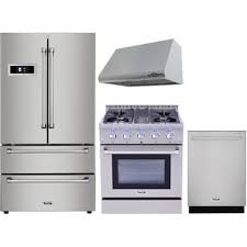 As for the gas, they are often designed to use either propane or natural gas. 1127358 Thor Kitchen 4 Piece Kitchen Appliances Package With Hrf3601f 36 French Door Refrigerator Hrd3088u 30 Dual Fuel Gas Range Hrh3