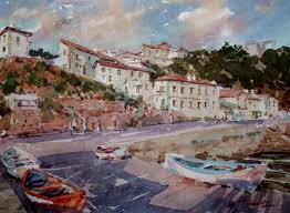 The Old Port Getxo Basque Country Watercolour By Jose Mª Sanchez Granada Spain Bilbao Photo Old Port
