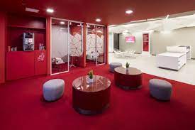 Bcg Portraits Office Snapshots In 2021 Red Office Modern Office Design Interior