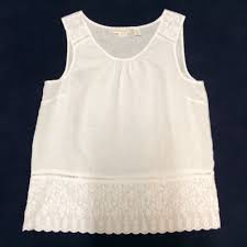 Own It Cynthia Rowley Linen Sleeveless Top In White Size L