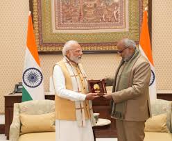 Prime Minister Shri Narendra Modi met Vice President Shri C.P.  Radhakrishnan at Uprashtrapati Bhavan today.