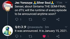 25 dec 2020 mpaa rating: Jec Yorozuya Silver Soul On Twitter I Asked One Of Gintama Animators About Gintama The Semi Final Episodes Runtime And The Response I Got Was Very Gintama Like Www Https T Co Mbmch4cuk1