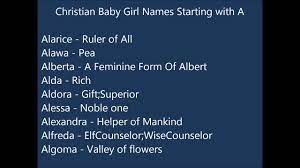 Currently we have 745 girls names beginning with letter j in our american collection. Christian Baby Girl Names A Youtube